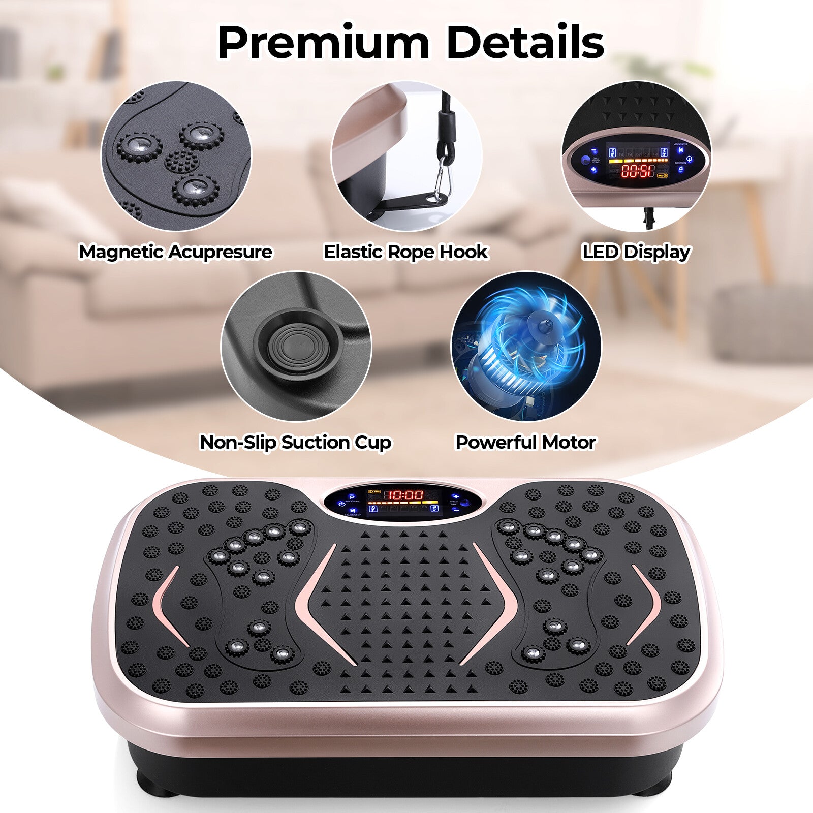 Vibrationsplatte – Fitness-Vibrationsboard für Zuhause, Ganzkörper-Training, Fettverbrennung & Körperformung