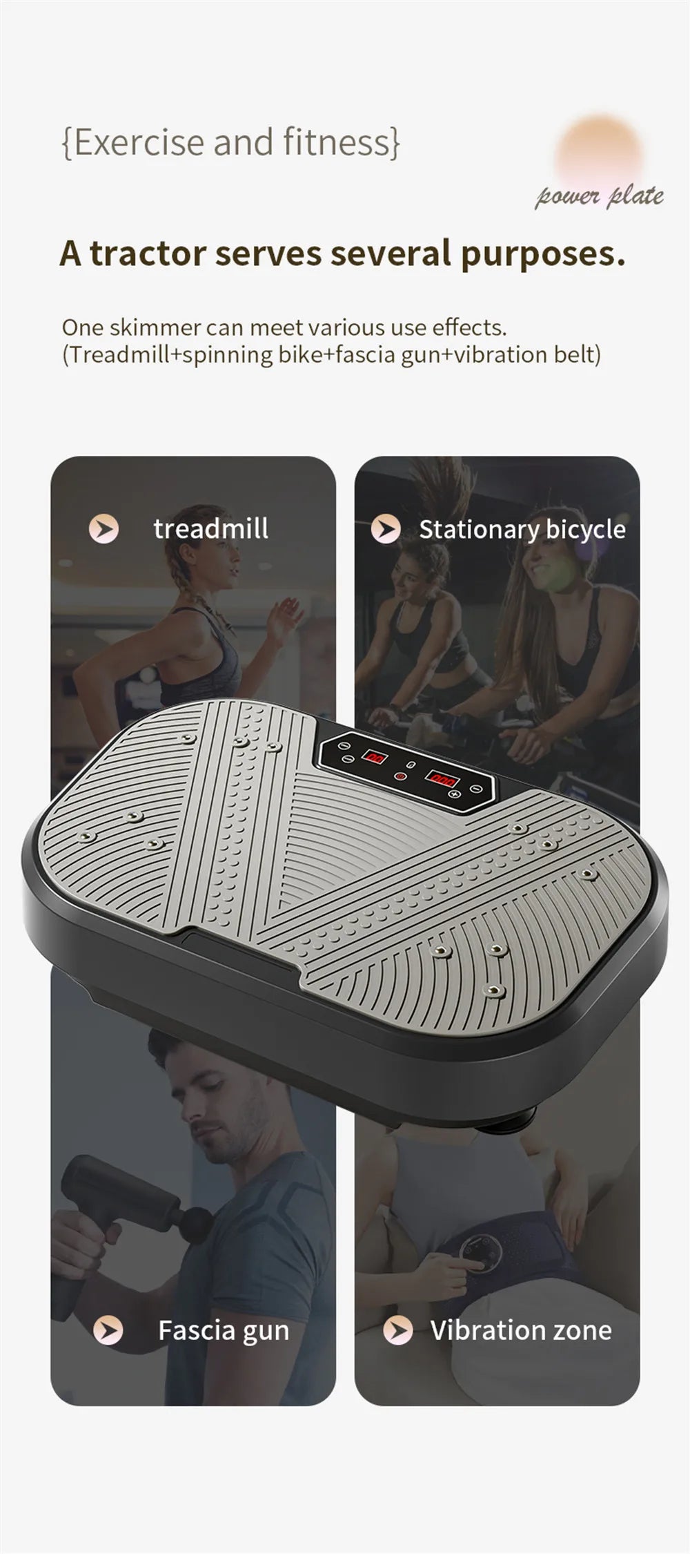 Vibrationsplatte – Fitness-Vibrationsboard für Zuhause, Ganzkörper-Trainingsgerät, Fettverbrennung & Muskelaufbau