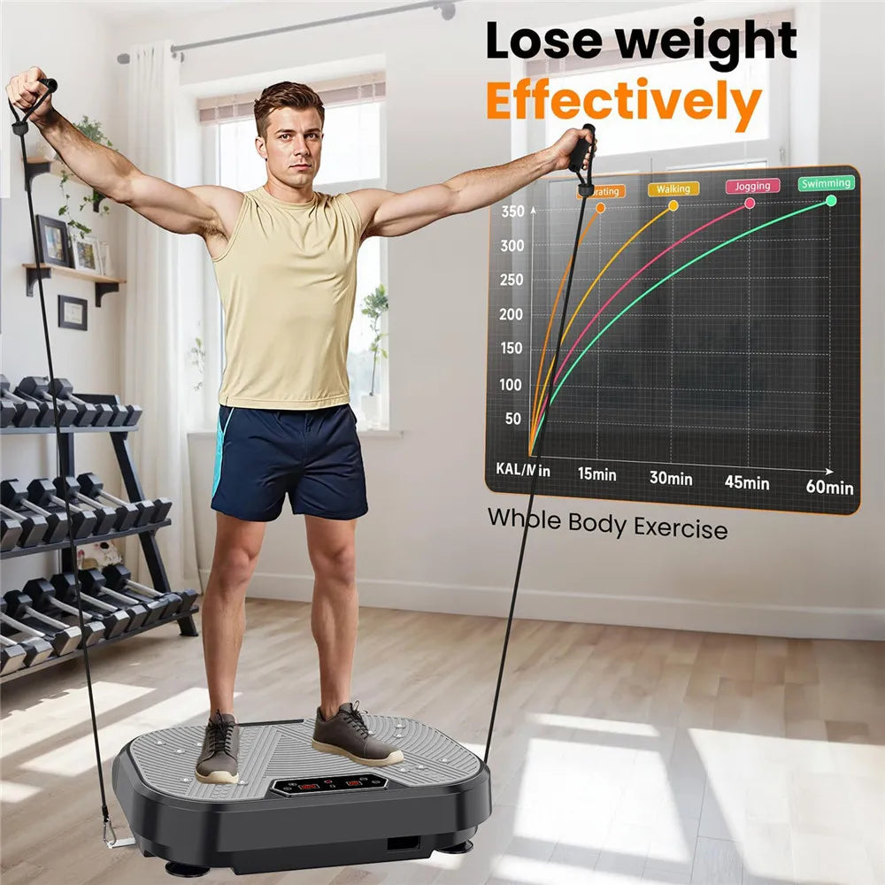 Vibrationsplatte – Fitness-Vibrationsboard für Zuhause, Ganzkörper-Trainingsgerät, Fettverbrennung & Muskelaufbau