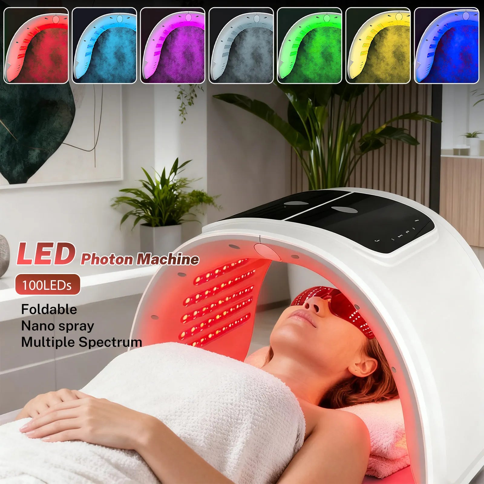 Professionelle 7-Farben PDT LED-Gesichtsmaske – Rotlichttherapie, Anti-Falten & Hautstraffung