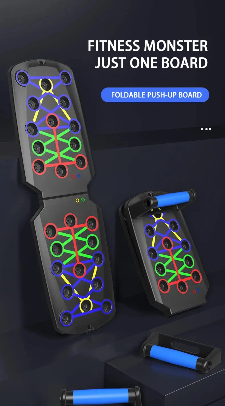 Push-up Board Set – Tragbares Multifunktions-Liegestützboard, klappbar, für Brust, Bauch, Arme & Rücken