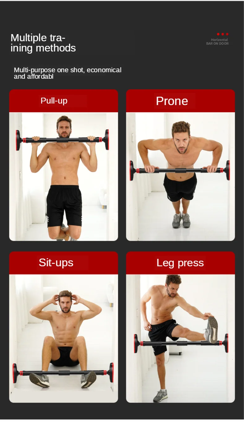 Große Türklimmzugstange aus Stahl – Verstellbare Trainingsstange für Zuhause, Klimmzüge & Sit-ups