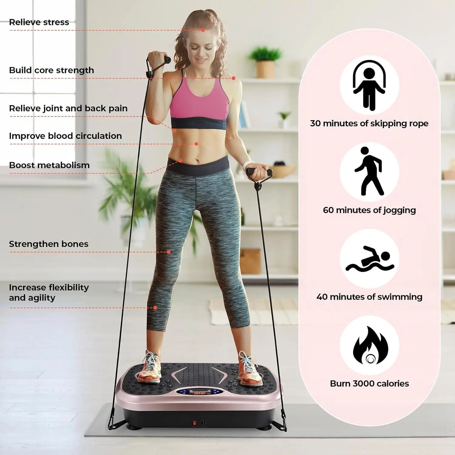 Vibrationsplatte – Fitness-Vibrationsboard für Zuhause, Ganzkörper-Training, Fettverbrennung & Körperformung