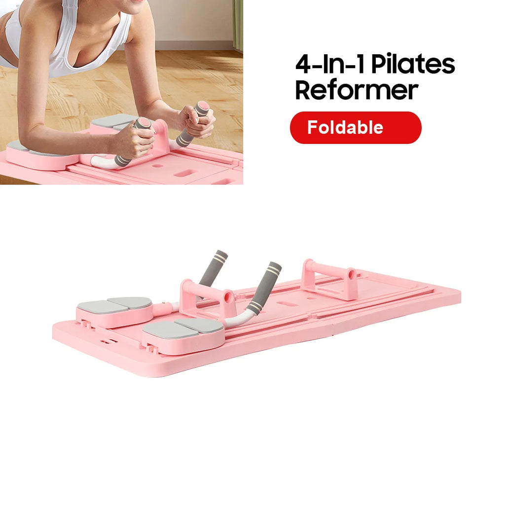 4-in-1 Pilates Reformer Fitness-Board – Verstellbares Push-Up-Board für Brust & Bauch, Heimtraining
