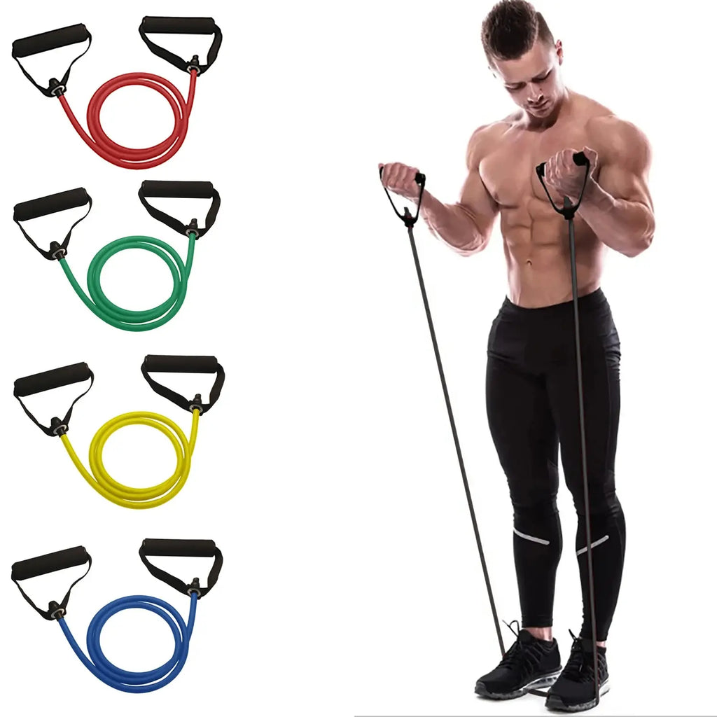 Widerstandsbänder mit Griffen – Fitness-Trainingsgummibänder für Damen & Herren, Krafttraining zuhause