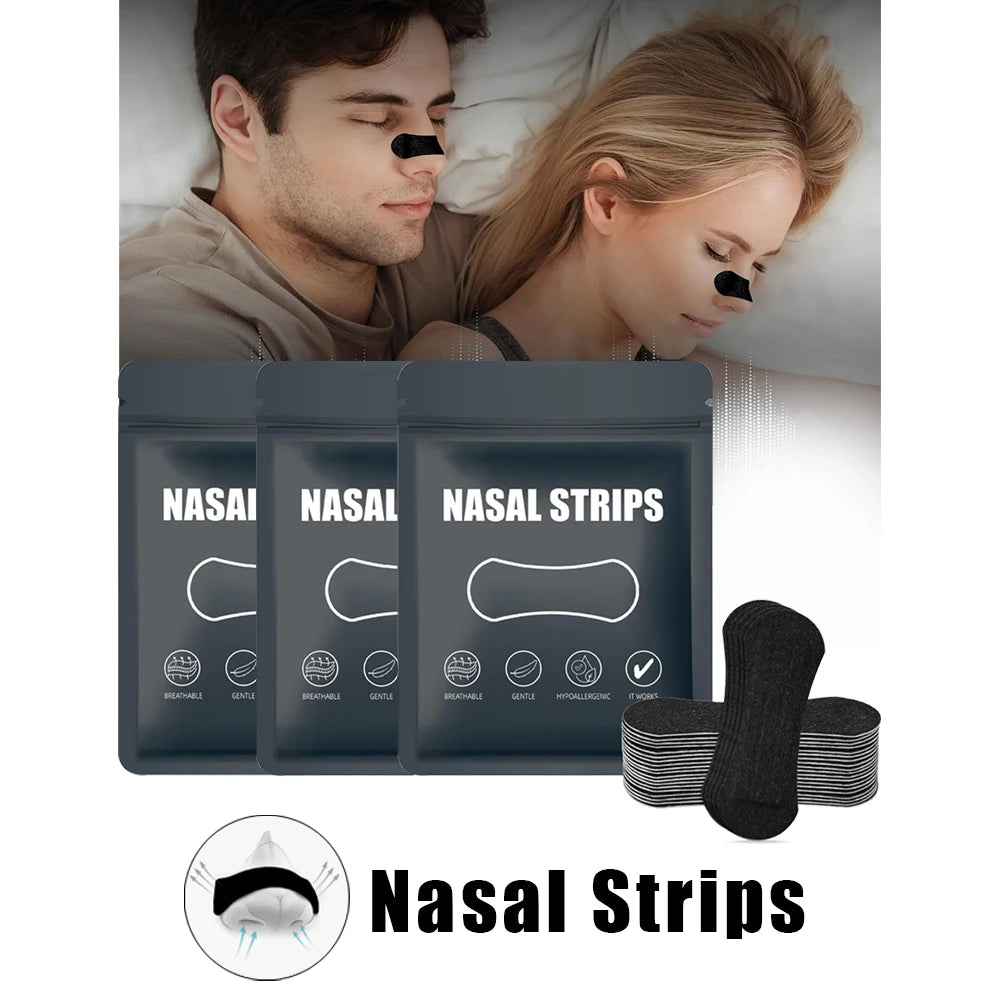 30 Stück Nasenstreifen gegen Schnarchen – Atemhilfe & Nasensticker für besseren Schlaf