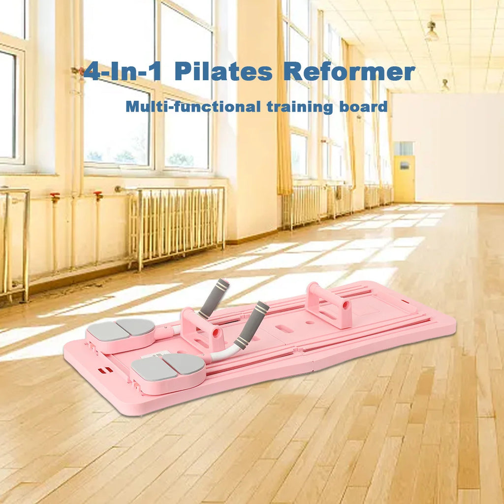 4-in-1 Pilates Reformer Fitness-Board – Verstellbares Push-Up-Board für Brust & Bauch, Heimtraining