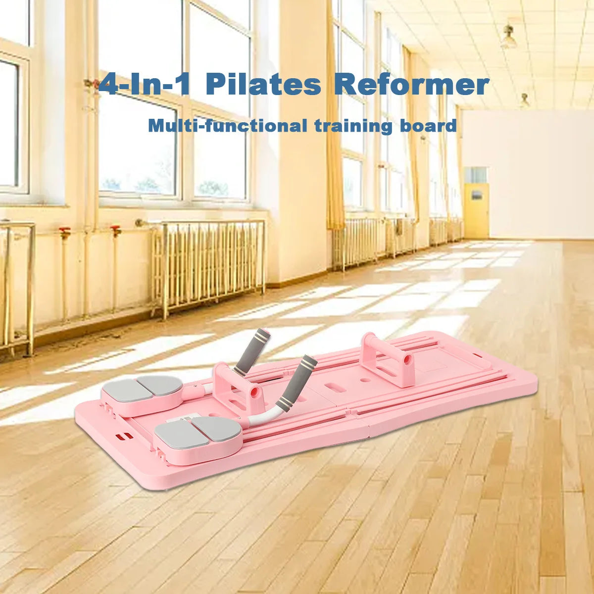 4-in-1 Pilates Reformer Fitness-Board – Verstellbares Push-Up-Board für Brust & Bauch, Heimtraining