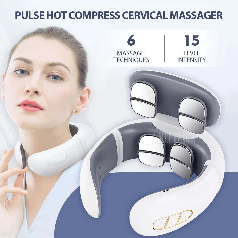 Nacken & Schulter Massagegerät – TENS Wärmetherapie, kabellos
