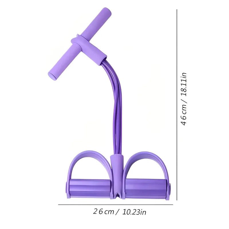 4-Rohr Pedal-Zugseil – Multifunktionales Heimfitness-Gerät, Yoga, Bauchtraining & elastisches Widerstandsband