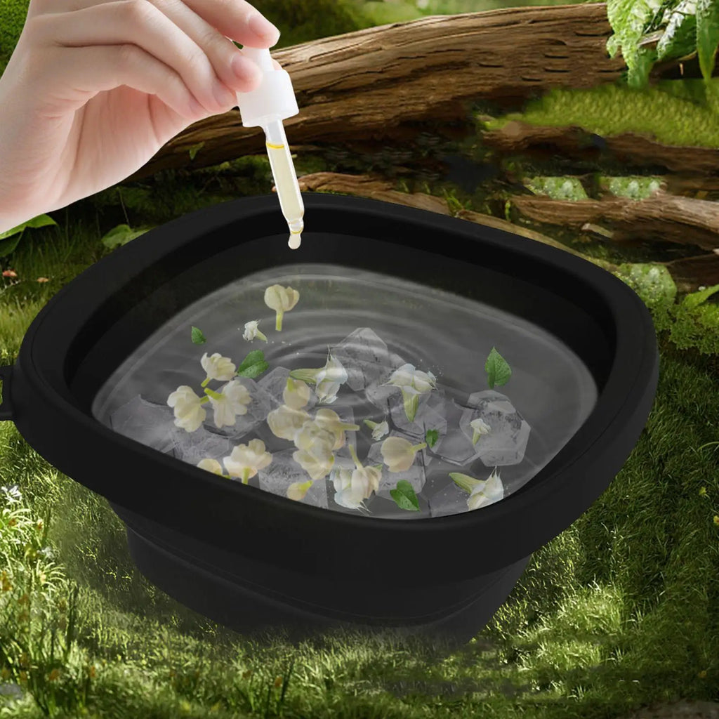Faltbare Eiswasser-Schüssel für das Gesicht – Silikon-Kältetherapie-Waschbecken für Hautpflege