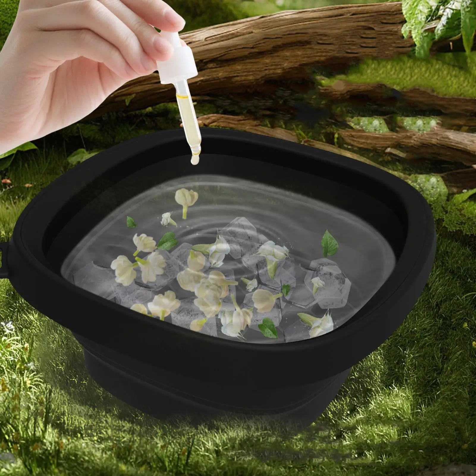 Faltbare Eiswasser-Schüssel für das Gesicht – Silikon-Kältetherapie-Waschbecken für Hautpflege