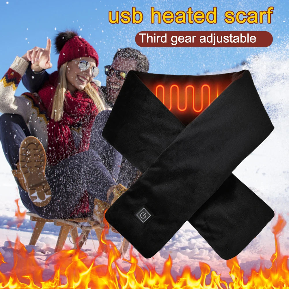 USB-Heizschal für Damen & Herren – 3 Wärmestufen, Fleece, waschbar, elektrischer Nackenwärmer