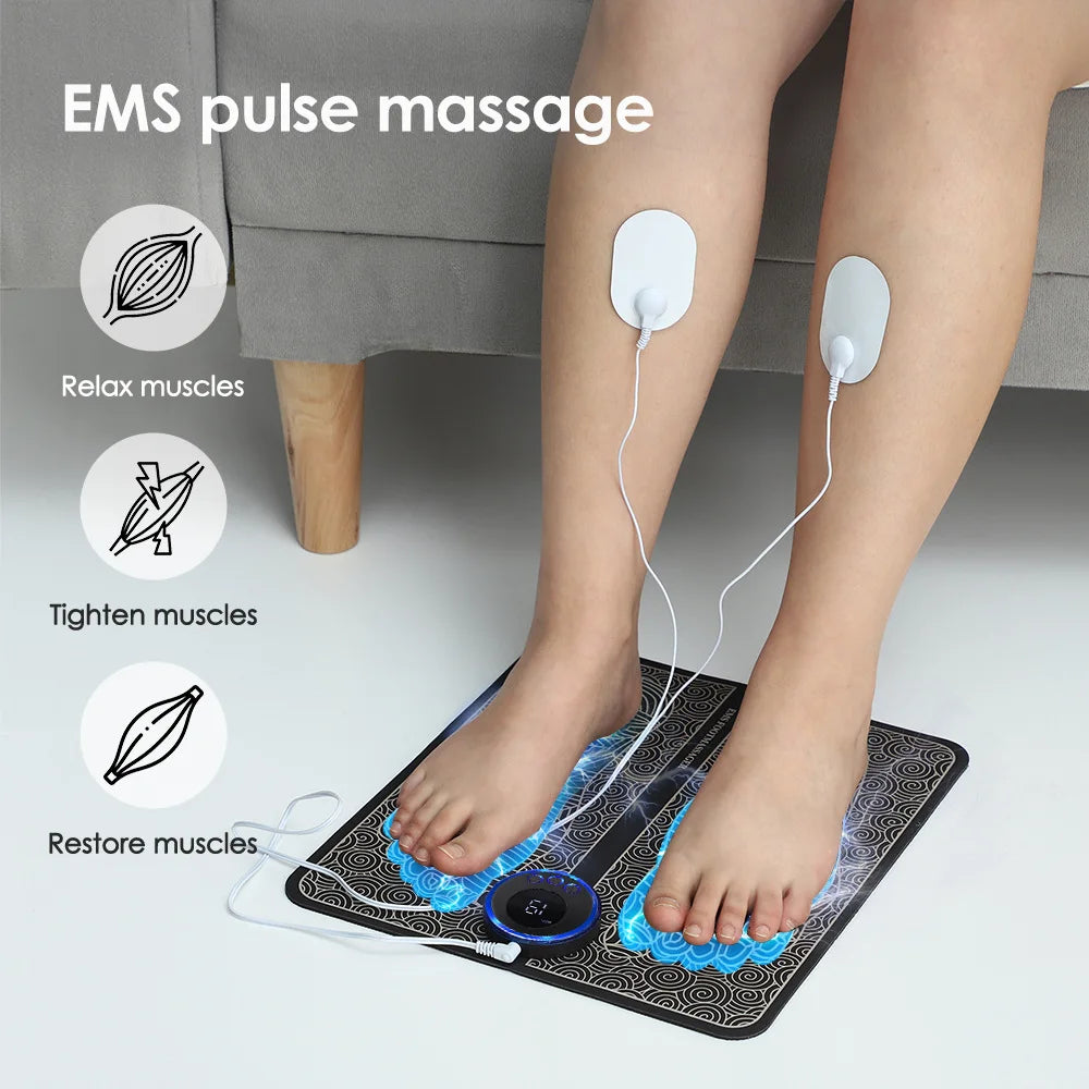 EMS Fußmassage-Pad – Schmerzlinderung, Akupunktur-Massage, elektrische Muskelstimulation & verbesserte Durchblutung