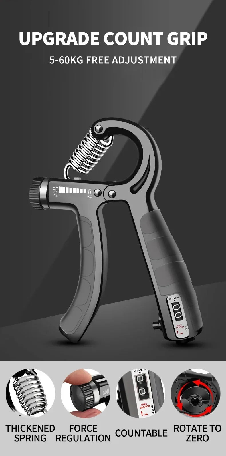 Fingertrainer-Set mit Zähler – Griffstärke, Fingerstrecker & Arthritis-Rehabilitation