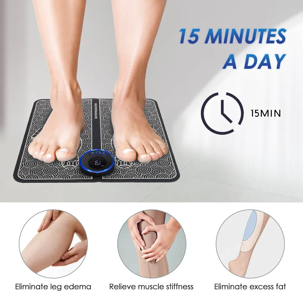 EMS Fußmassage-Pad – Schmerzlinderung, Akupunktur-Massage, elektrische Muskelstimulation & verbesserte Durchblutung