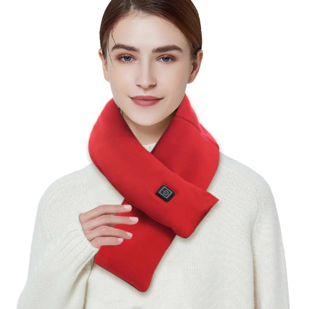 USB-Heizschal für Damen & Herren – 3 Wärmestufen, Fleece, waschbar, elektrischer Nackenwärmer