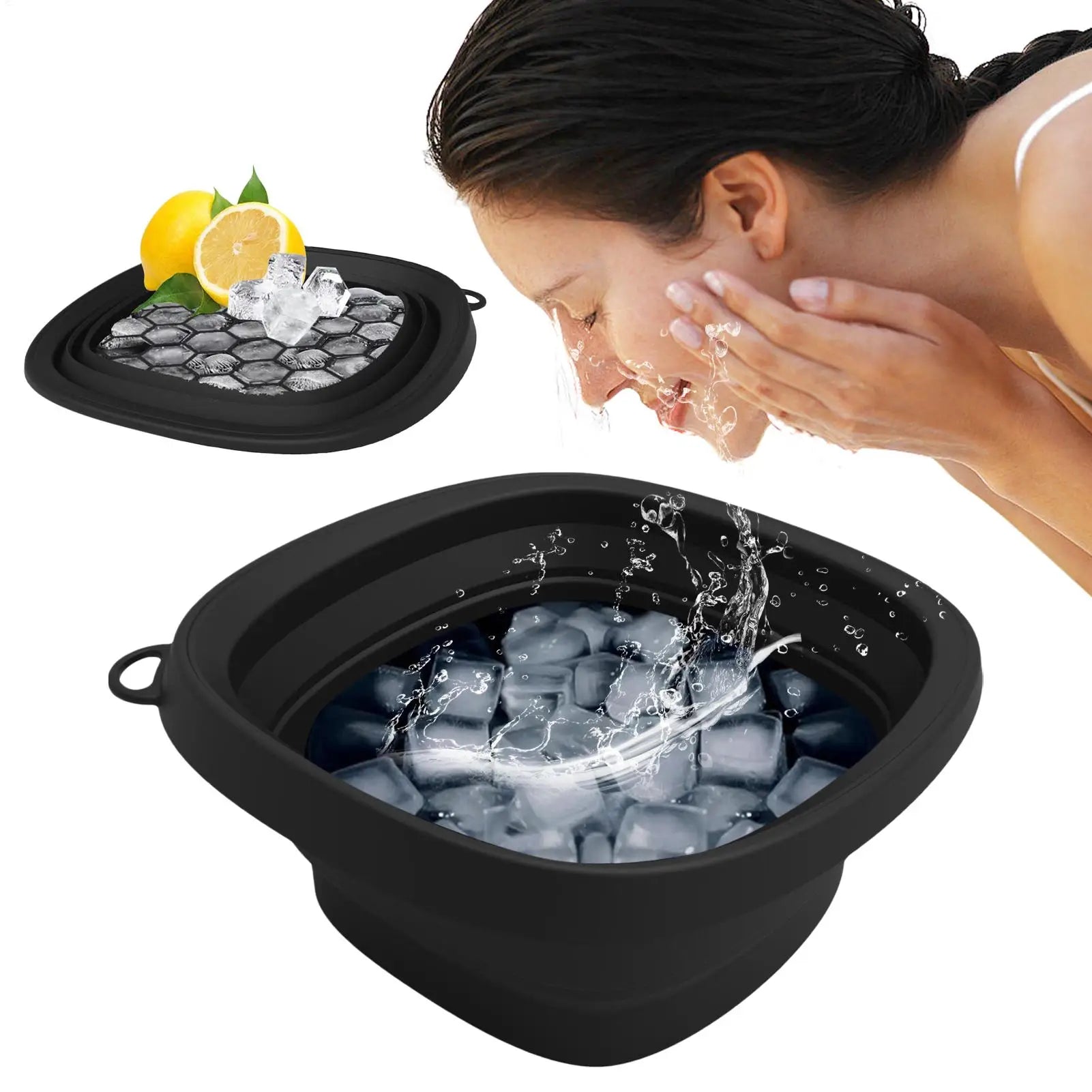 Faltbare Eiswasser-Schüssel für das Gesicht – Silikon-Kältetherapie-Waschbecken für Hautpflege