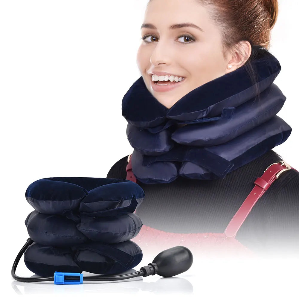 Aufblasbares Nackentraktionskissen – Zervikalwirbel-Entlastung & Haltungskorrektur