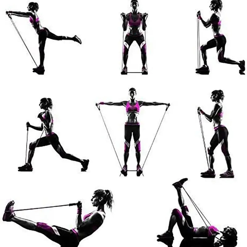Widerstandsbänder mit Griffen – Fitness-Trainingsgummibänder für Damen & Herren, Krafttraining zuhause