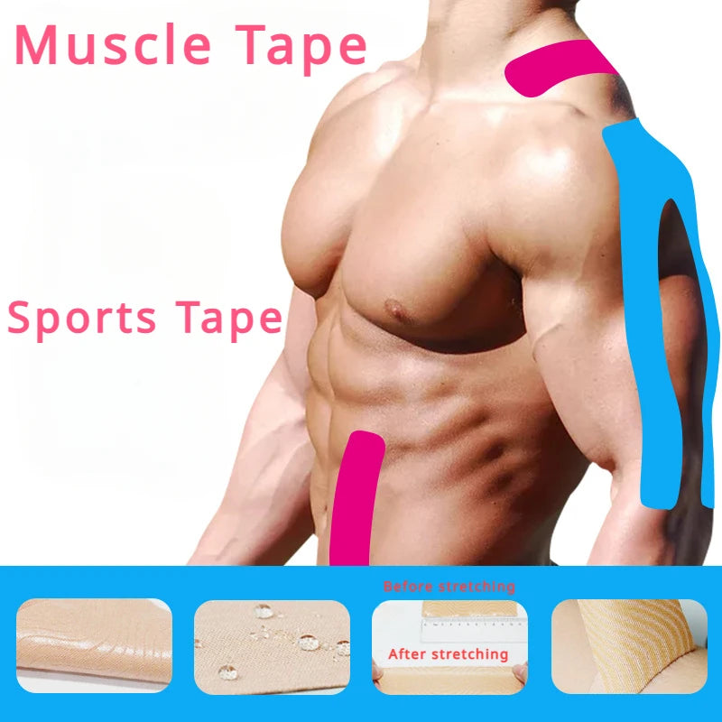 Kinesiologie-Tape 5cm x 5m – Elastisches Sporttape für Muskelschmerzlinderung, Knieschutz & Sportschutz