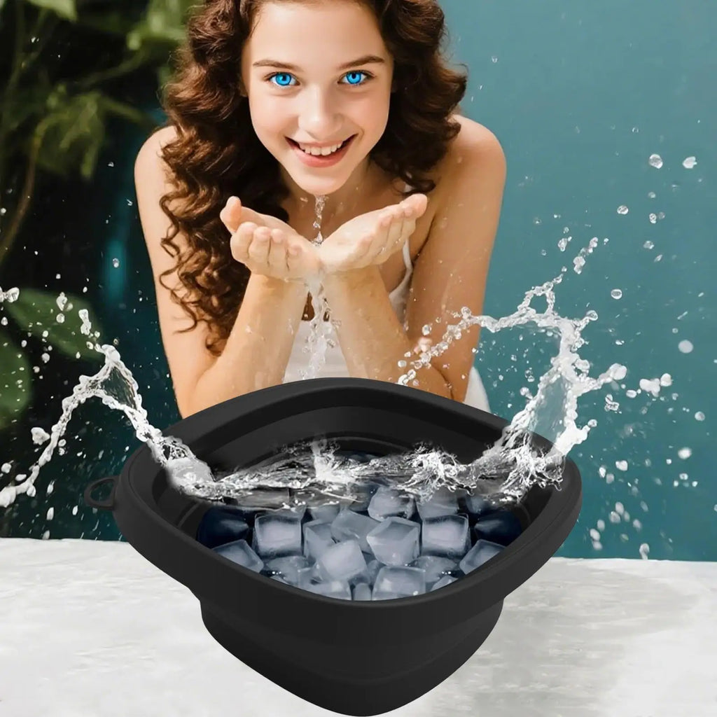 Faltbare Eiswasser-Schüssel für das Gesicht – Silikon-Kältetherapie-Waschbecken für Hautpflege