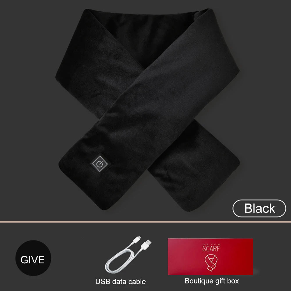 USB-Heizschal für Damen & Herren – 3 Wärmestufen, Fleece, waschbar, elektrischer Nackenwärmer