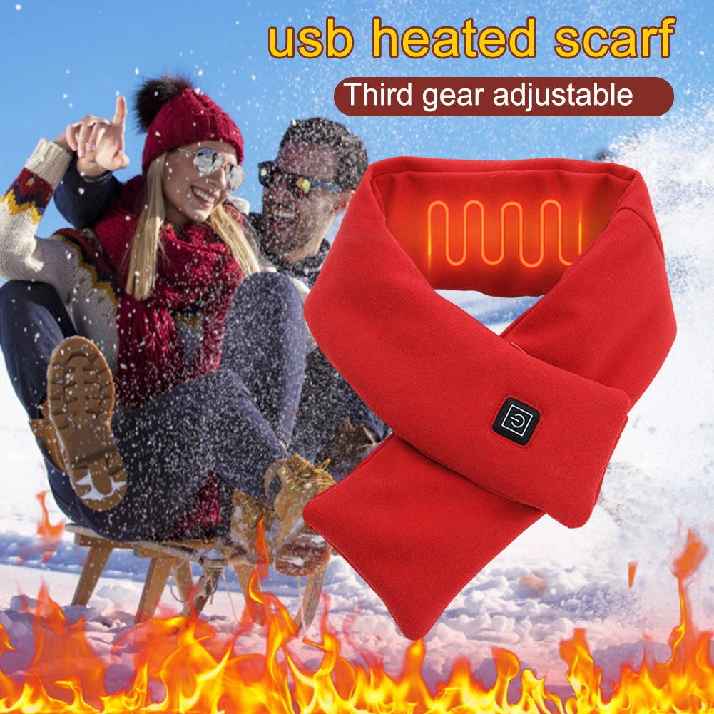 USB-Heizschal für Damen & Herren – 3 Wärmestufen, Fleece, waschbar, elektrischer Nackenwärmer