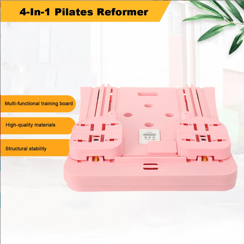4-in-1 Pilates Reformer Fitness-Board – Verstellbares Push-Up-Board für Brust & Bauch, Heimtraining