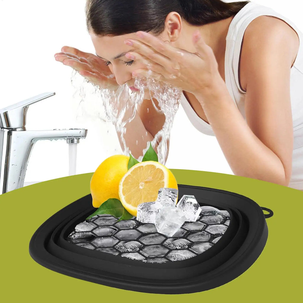 Faltbare Eiswasser-Schüssel für das Gesicht – Silikon-Kältetherapie-Waschbecken für Hautpflege