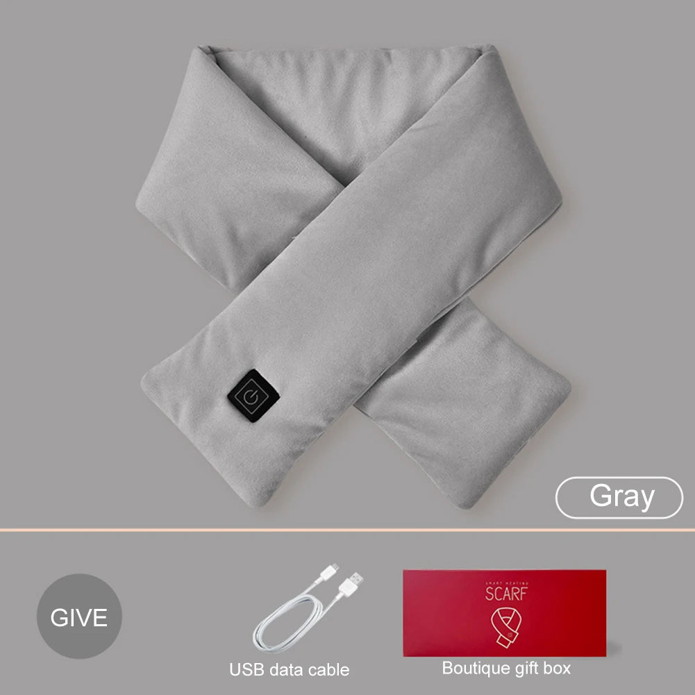 USB-Heizschal für Damen & Herren – 3 Wärmestufen, Fleece, waschbar, elektrischer Nackenwärmer